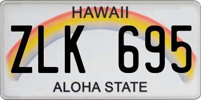HI license plate ZLK695