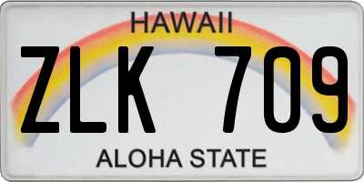 HI license plate ZLK709