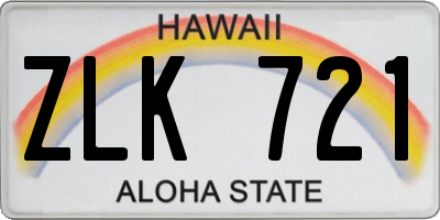 HI license plate ZLK721