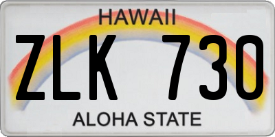 HI license plate ZLK730