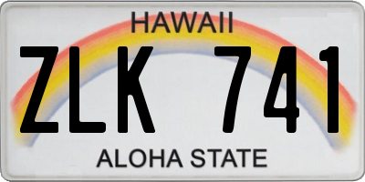 HI license plate ZLK741