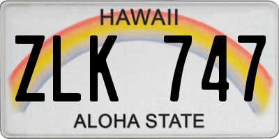 HI license plate ZLK747