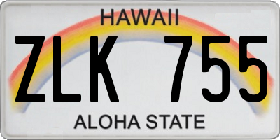 HI license plate ZLK755