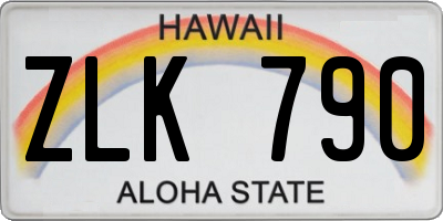 HI license plate ZLK790