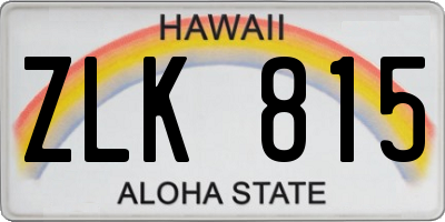 HI license plate ZLK815