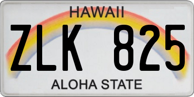 HI license plate ZLK825