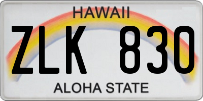 HI license plate ZLK830
