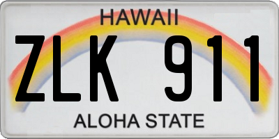 HI license plate ZLK911
