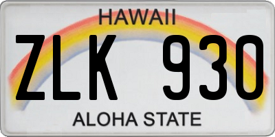 HI license plate ZLK930