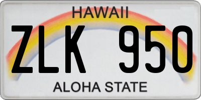 HI license plate ZLK950