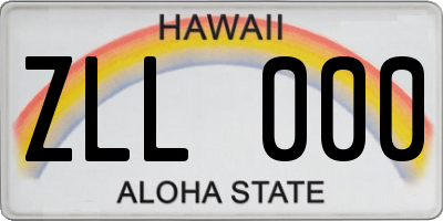 HI license plate ZLL000