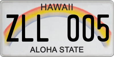 HI license plate ZLL005
