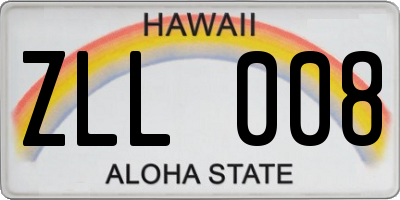 HI license plate ZLL008