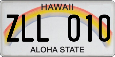 HI license plate ZLL010