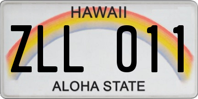 HI license plate ZLL011