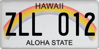 HI license plate ZLL012