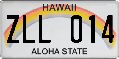 HI license plate ZLL014