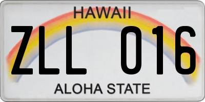 HI license plate ZLL016