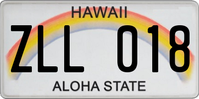 HI license plate ZLL018