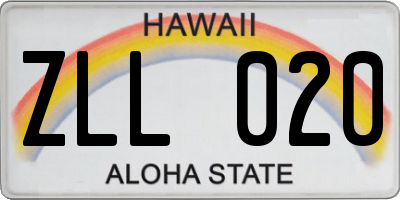 HI license plate ZLL020