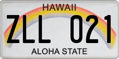 HI license plate ZLL021