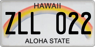 HI license plate ZLL022