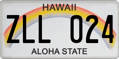 HI license plate ZLL024