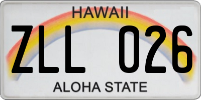 HI license plate ZLL026