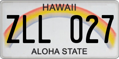 HI license plate ZLL027