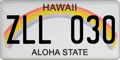 HI license plate ZLL030