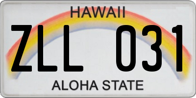 HI license plate ZLL031