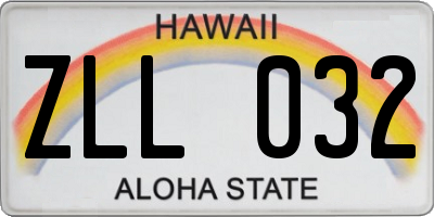 HI license plate ZLL032