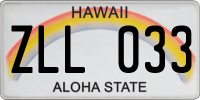 HI license plate ZLL033