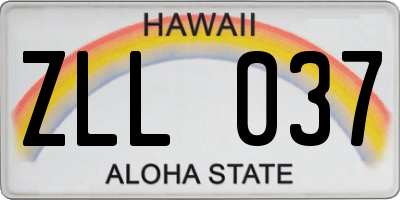 HI license plate ZLL037