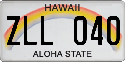 HI license plate ZLL040