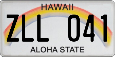 HI license plate ZLL041