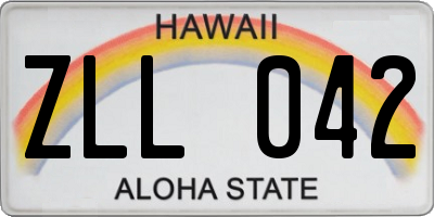 HI license plate ZLL042