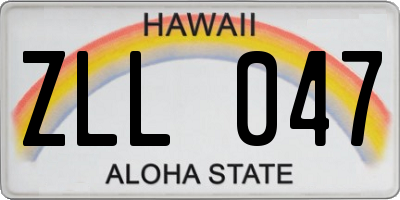 HI license plate ZLL047