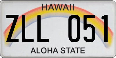 HI license plate ZLL051