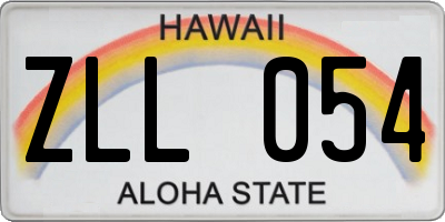 HI license plate ZLL054
