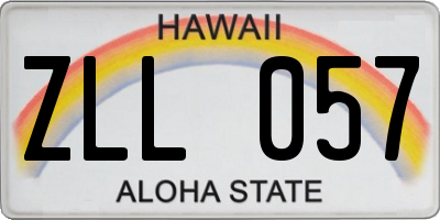 HI license plate ZLL057