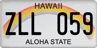 HI license plate ZLL059