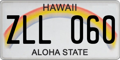HI license plate ZLL060