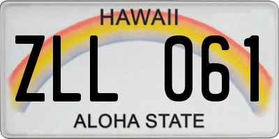 HI license plate ZLL061