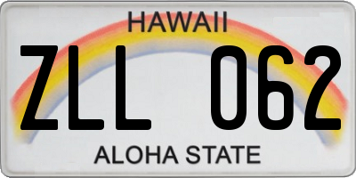 HI license plate ZLL062