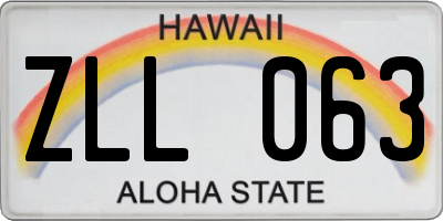 HI license plate ZLL063