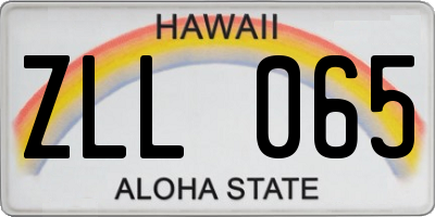 HI license plate ZLL065