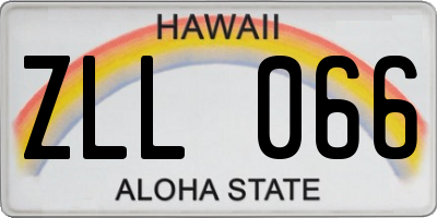 HI license plate ZLL066