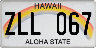 HI license plate ZLL067
