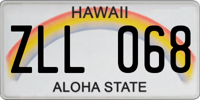 HI license plate ZLL068
